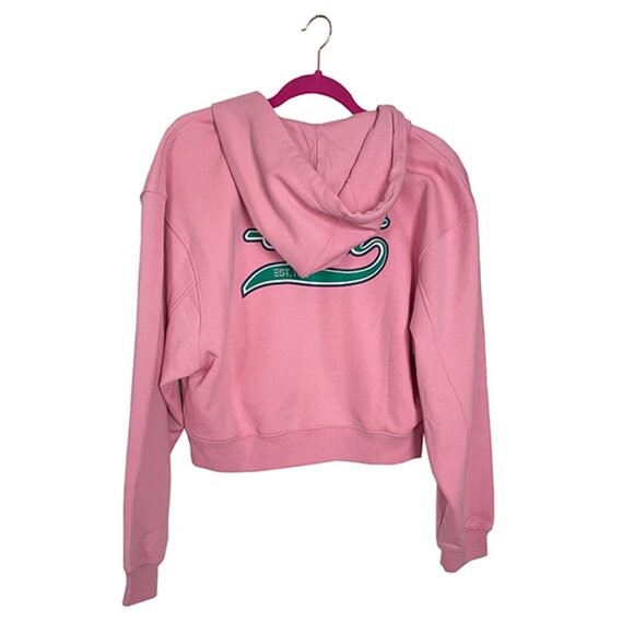 Esprit Pink Cropped Zip Hoodie with Back Logo NWT - Picture 8 of 9